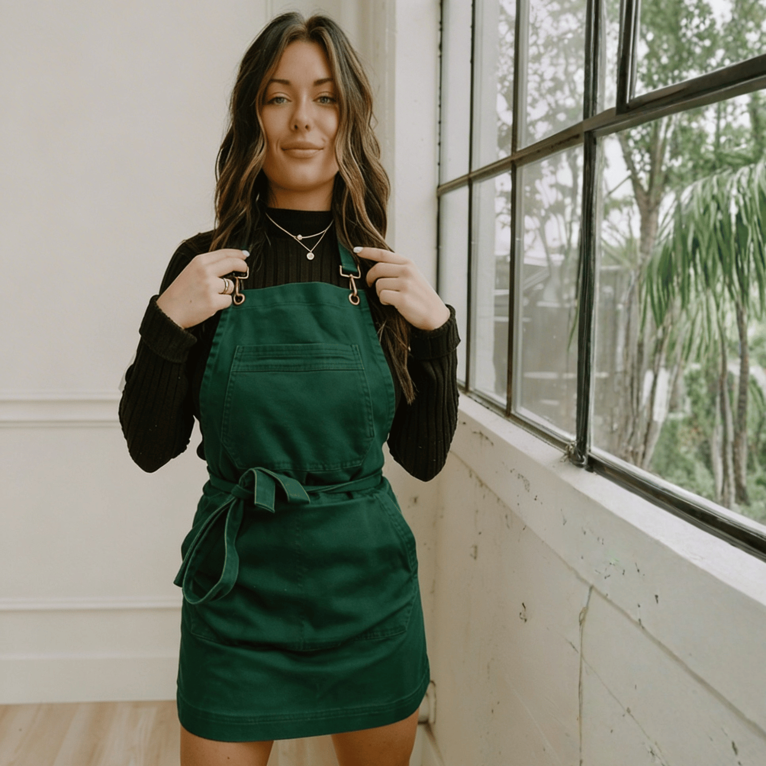 The Envy apron by J Clark Designed worn on female model.
