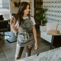 Black Acid Washed Denim Hair Stylist Apron