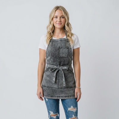 jclark black acid washed apron